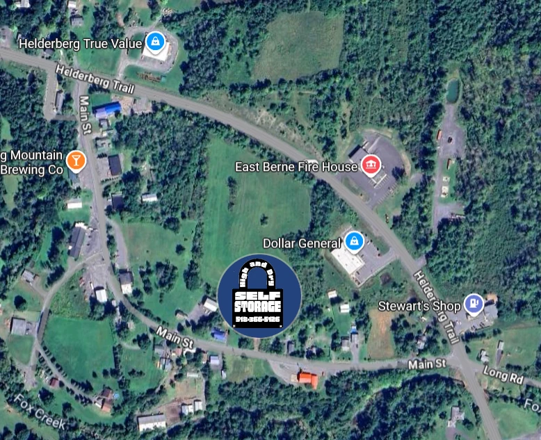 image of Google Map with Storage location marked.